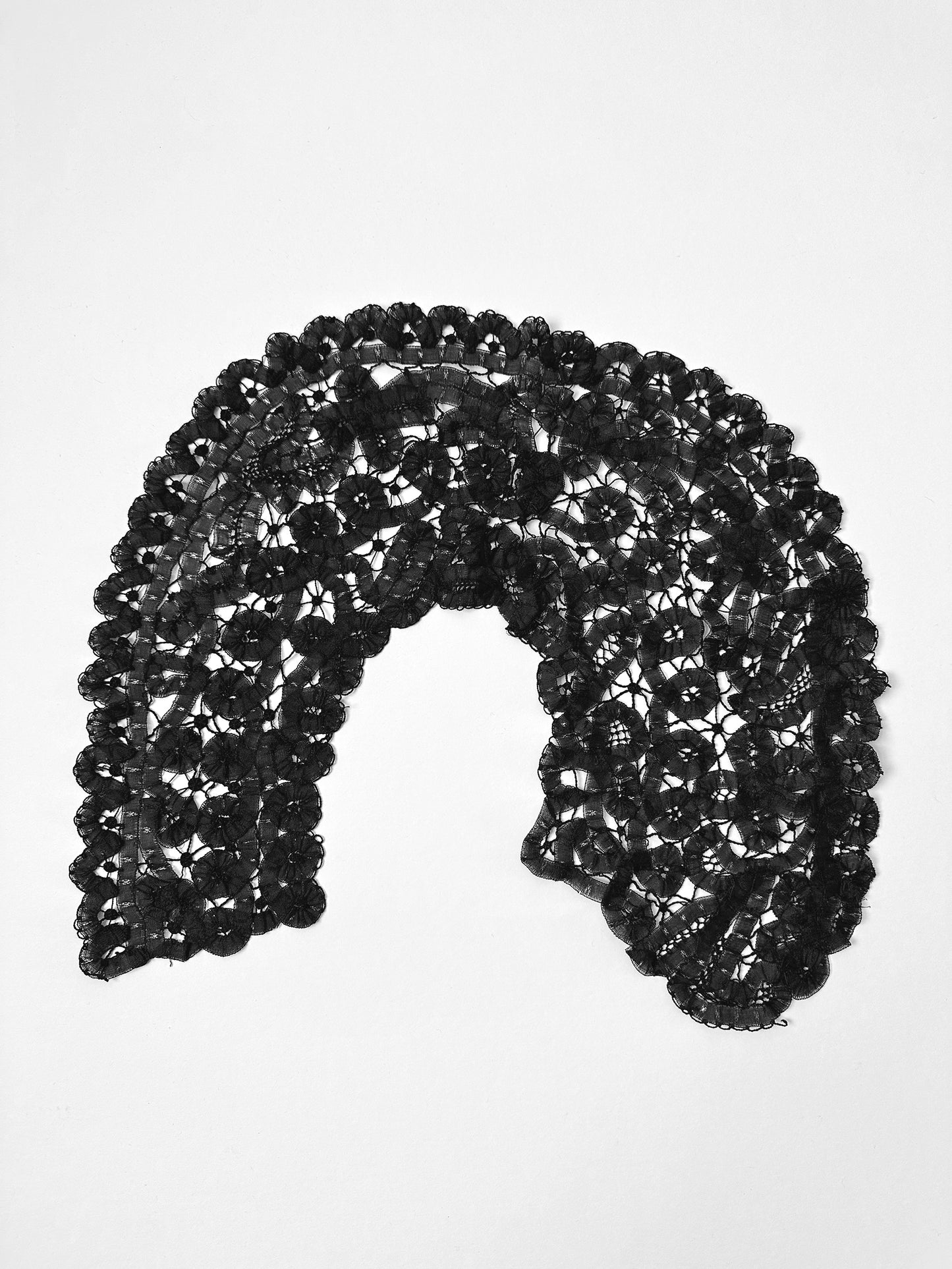 Antique Victorian Era Black Lace Collar Pieces Set