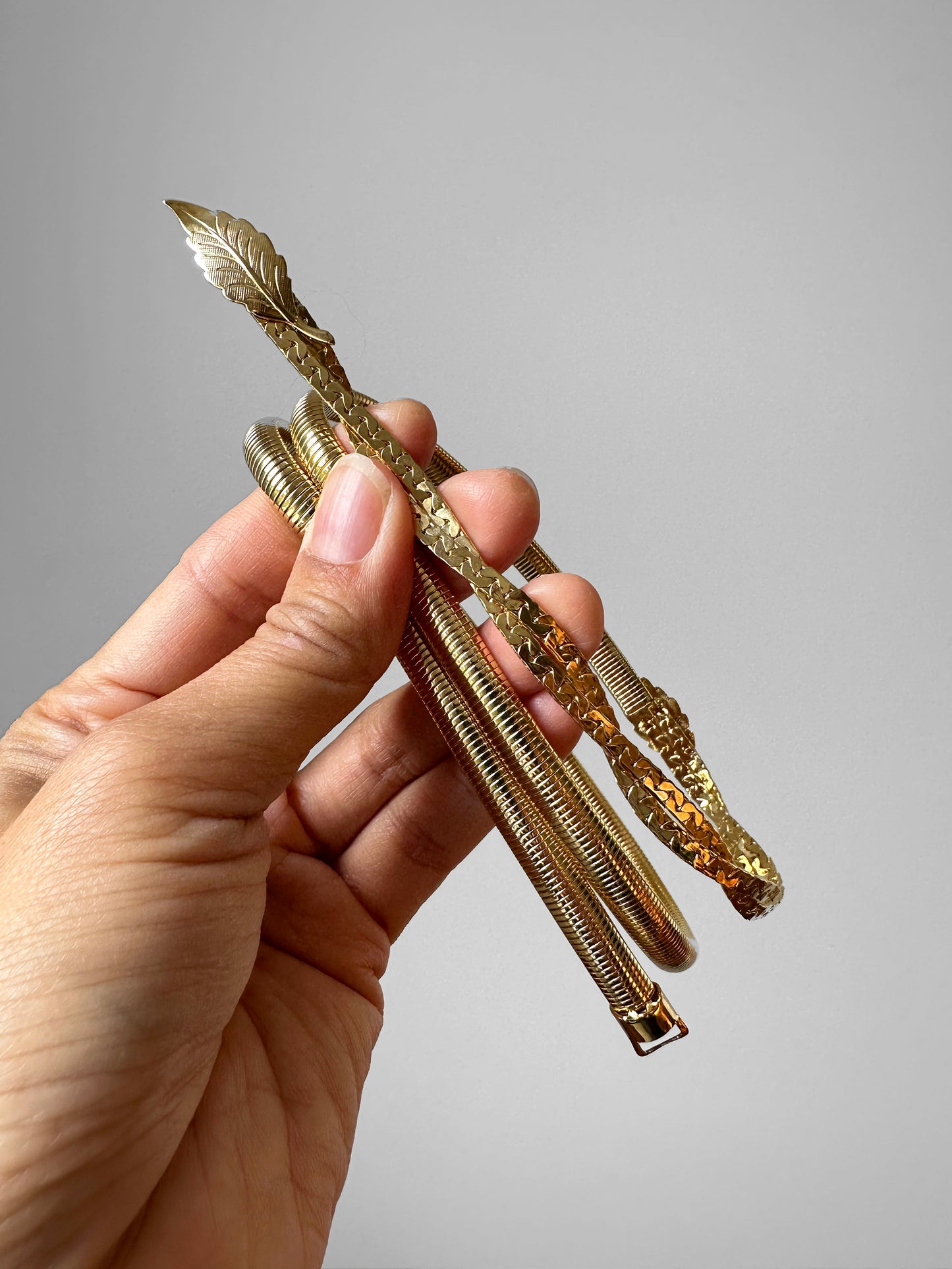 1980s Gold Leaf Belt - Sz. 28 - 30