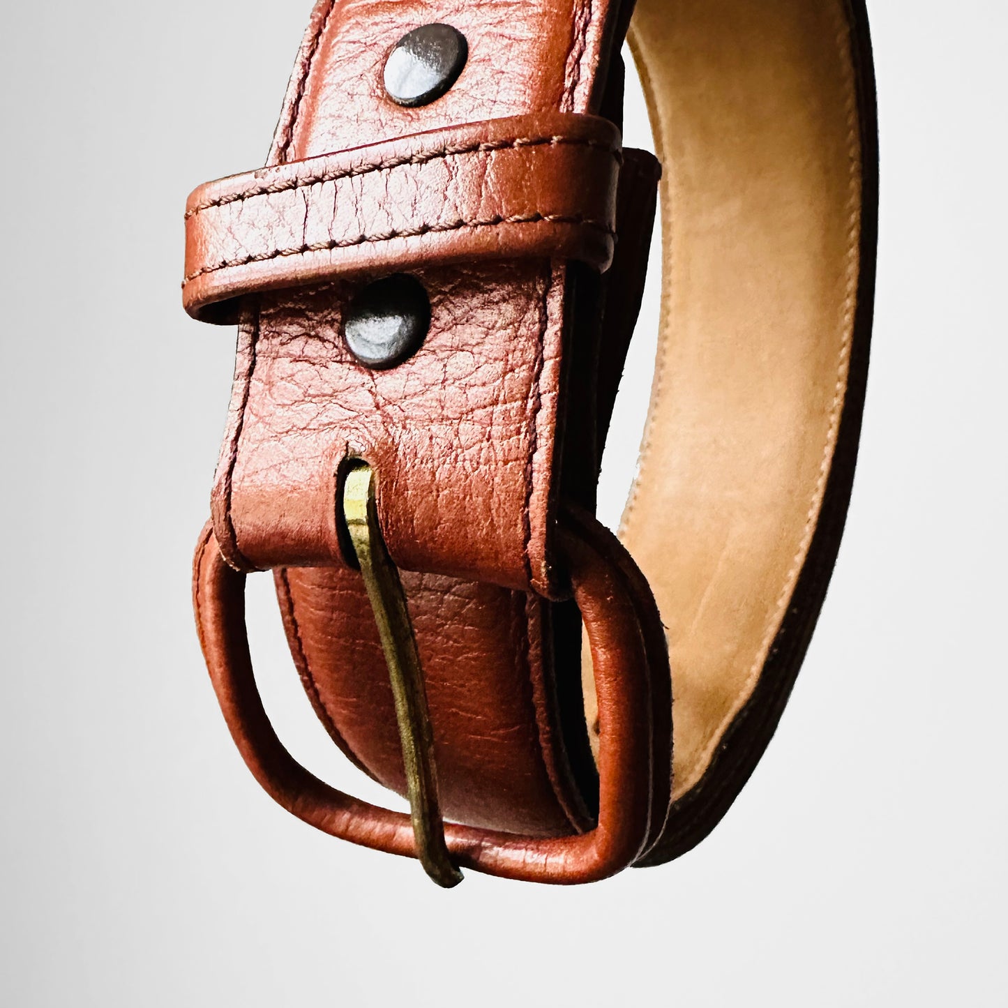 Tobacco Brown Buttery Soft Leather Buckle Belt - Sz. 27 - 30.5