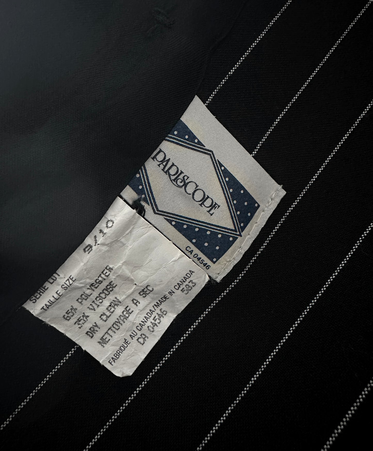 1980s Black and White Pinstripe Two Piece Suit - Sz. SM