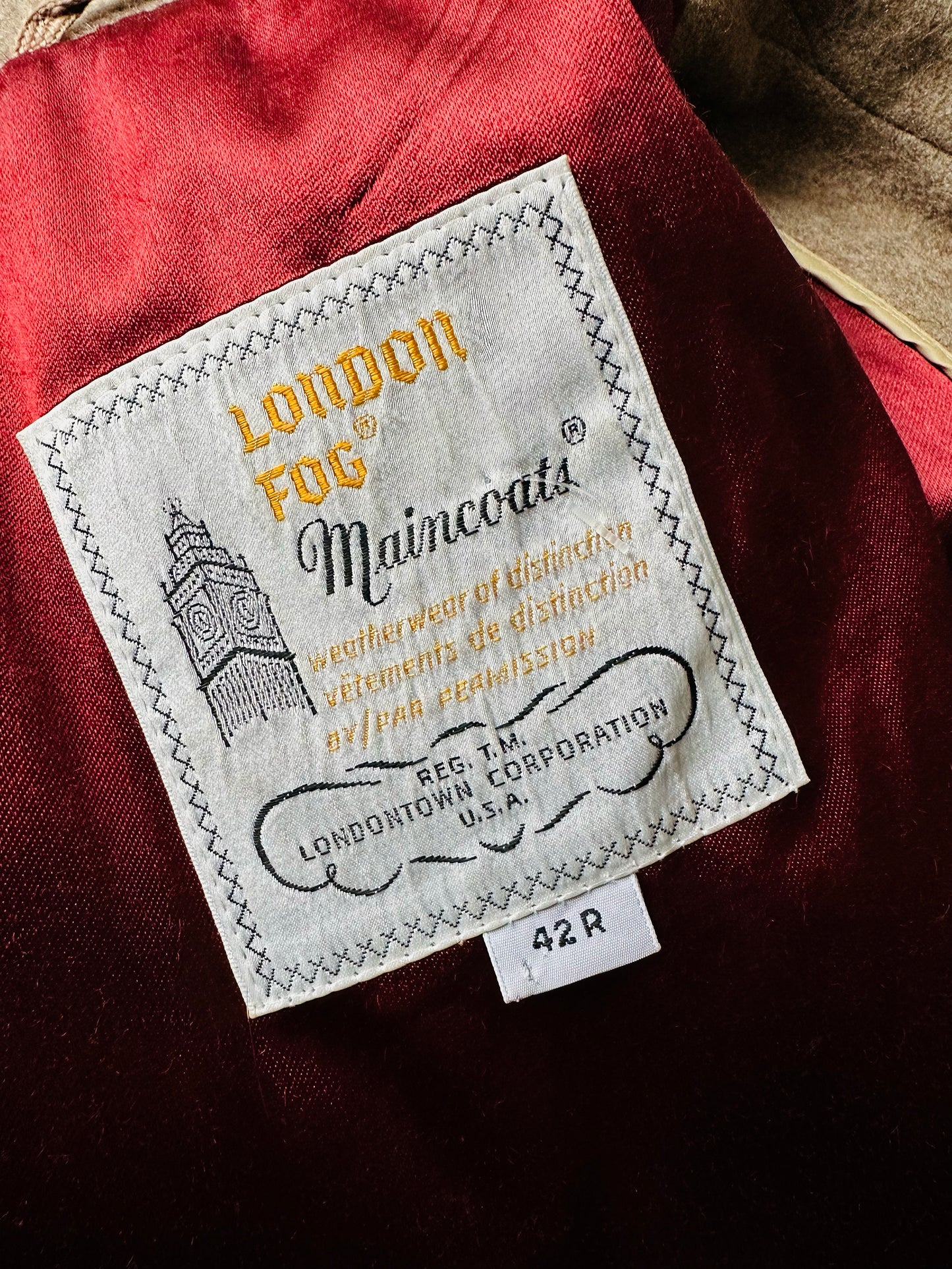 1960s LONDON FOG Beige Wool Overcoat - Sz. M/L