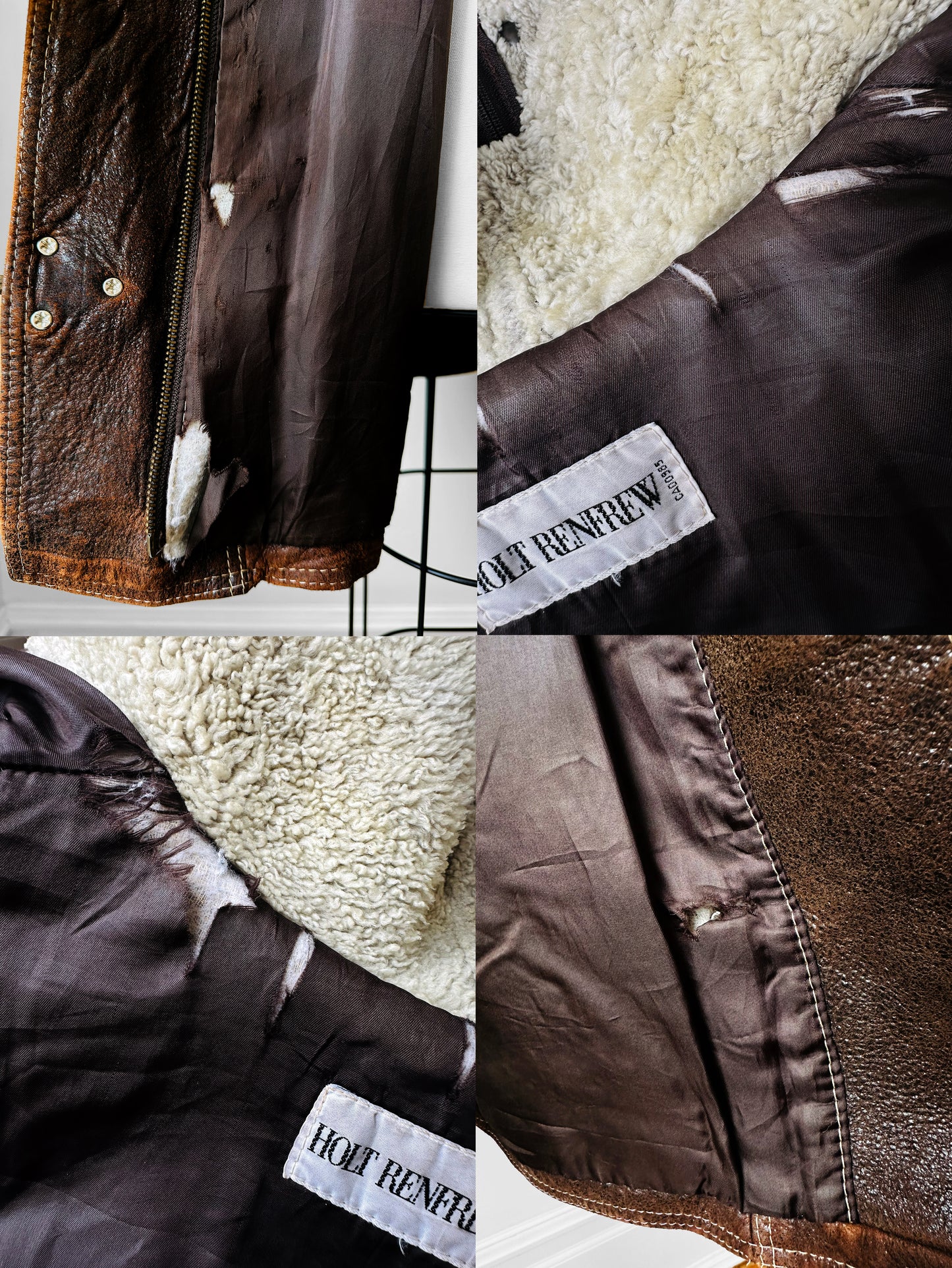 1980s Brown HOLTS RENFREW Vegan Leather Jacket - Sz. M/L