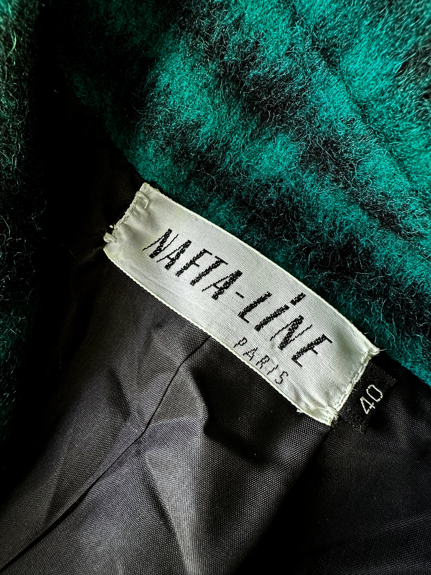 1980s Green Plaid Wool Crop Naha-Line Paris Jacket - Sz. S/M