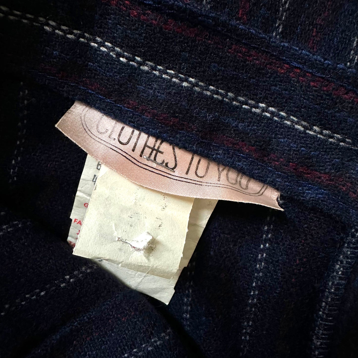 1960s Blue Pinstripe Wool Blend Aline Front Pocket Split Front Skirt - Sz. S