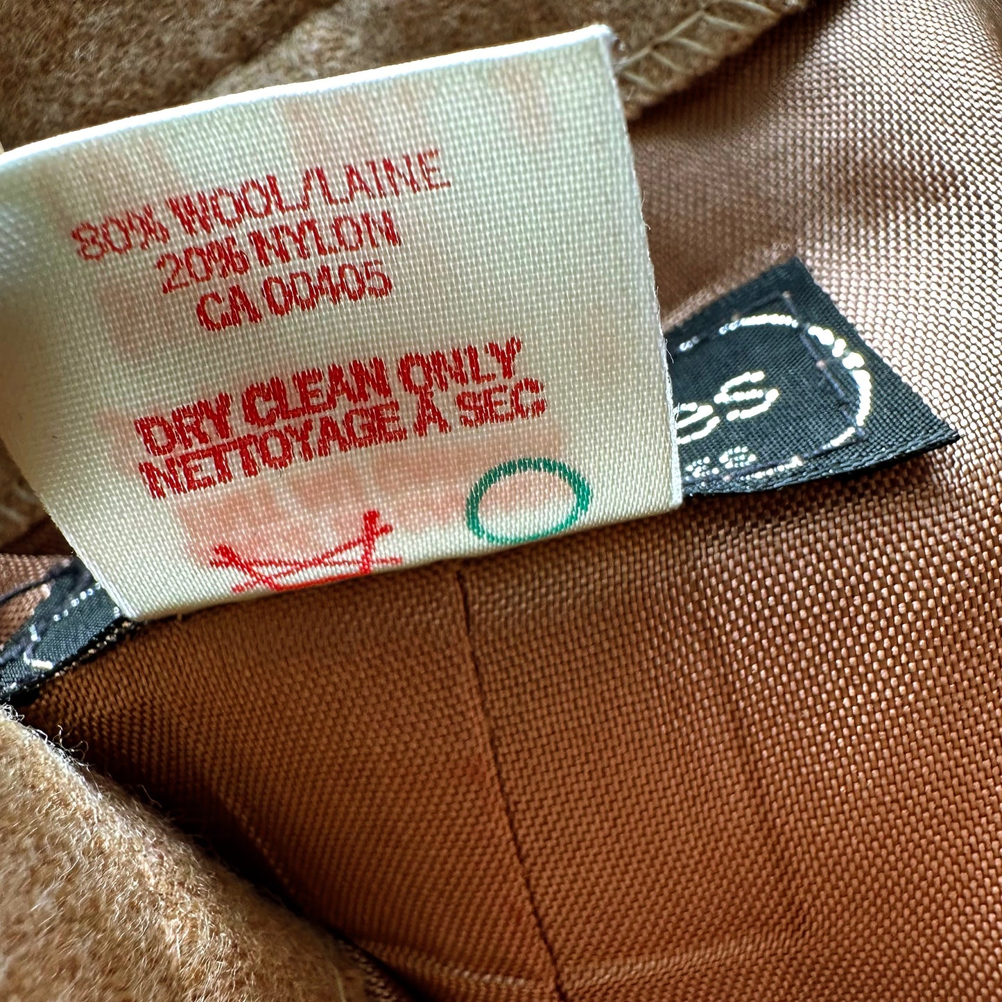 1960s - 1970s Tan Aline Wool Knee-Length Skirt - Waist 28