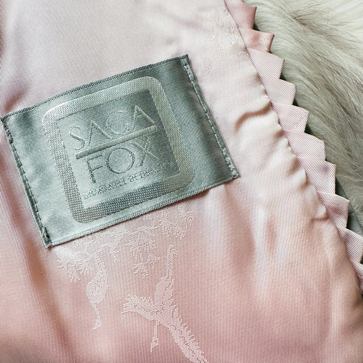 1970s - 1980s Bone White Fox Fur Blush Lined Jacket - Sz. Sm