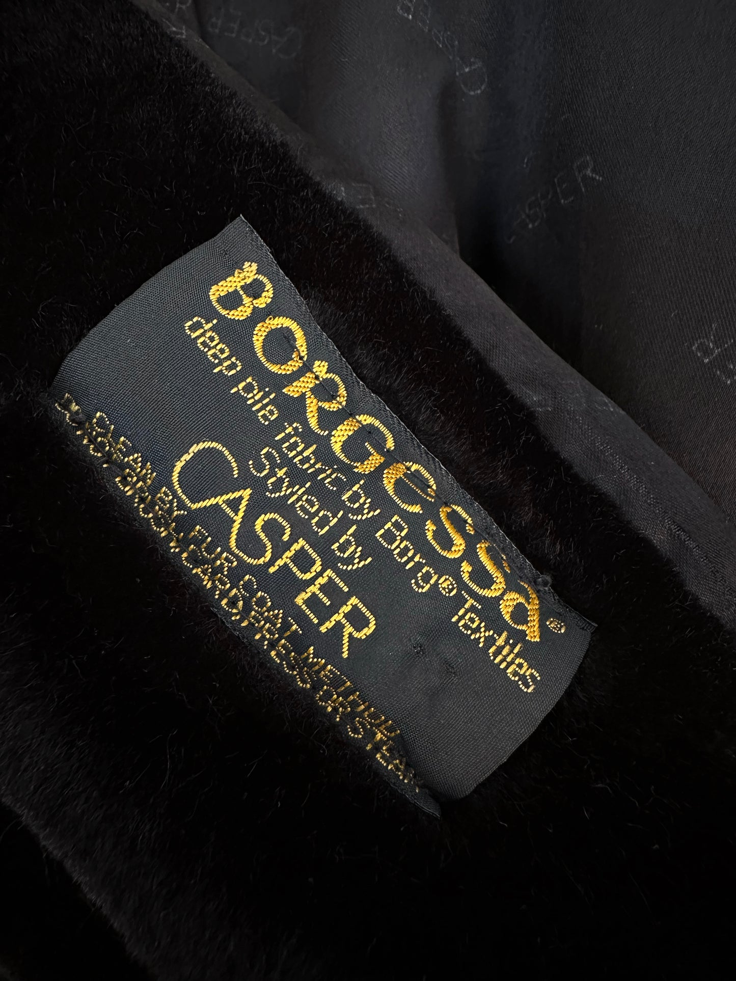 1980s Black Faux Fur Short Waisted Tapered Waist Jacket - Sz. M