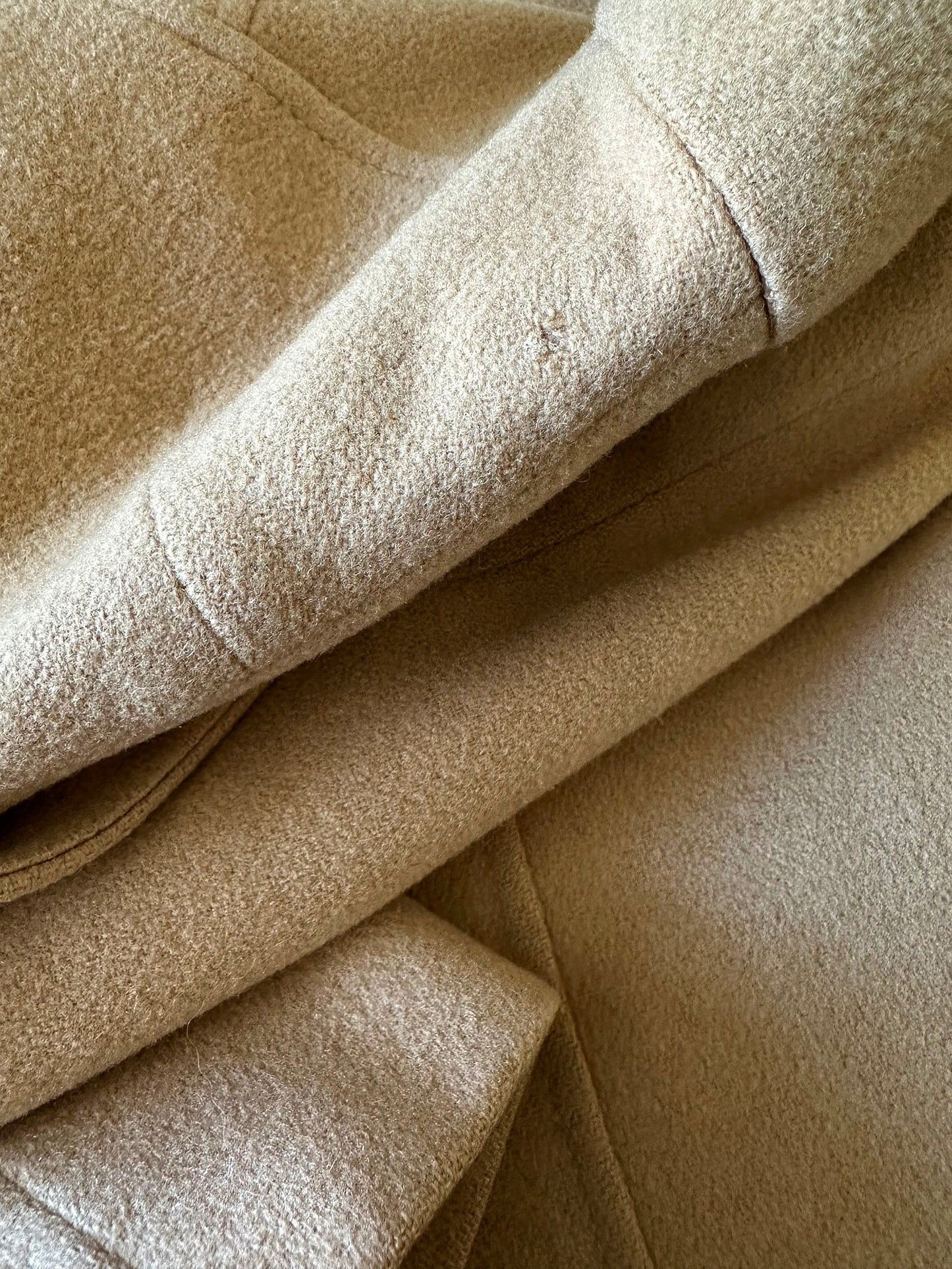 1960s Tan Bernard Cowan Toronto Wool Aline Skirt and Short Waist Jacket Set - Sz. M