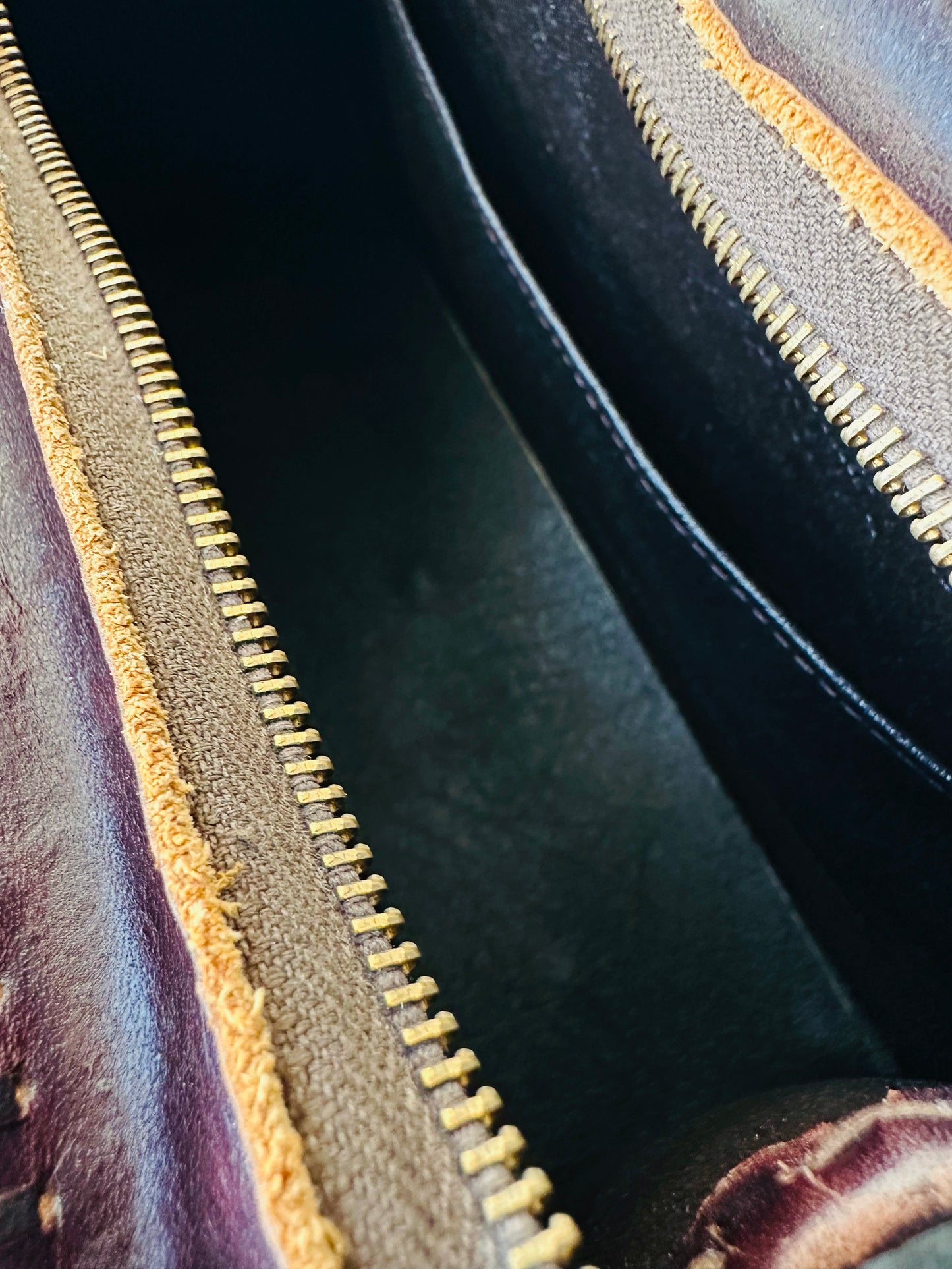 1960s - 1970s Dark Maroon Brown Tooled Leather Handbag