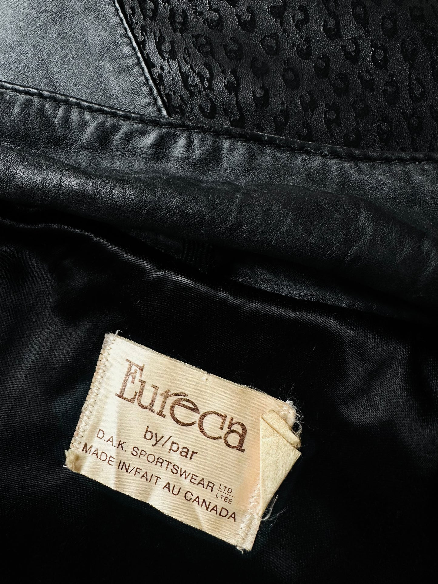 1980s Black Buttery Soft Animal Print Leather Jacket - Sz. M