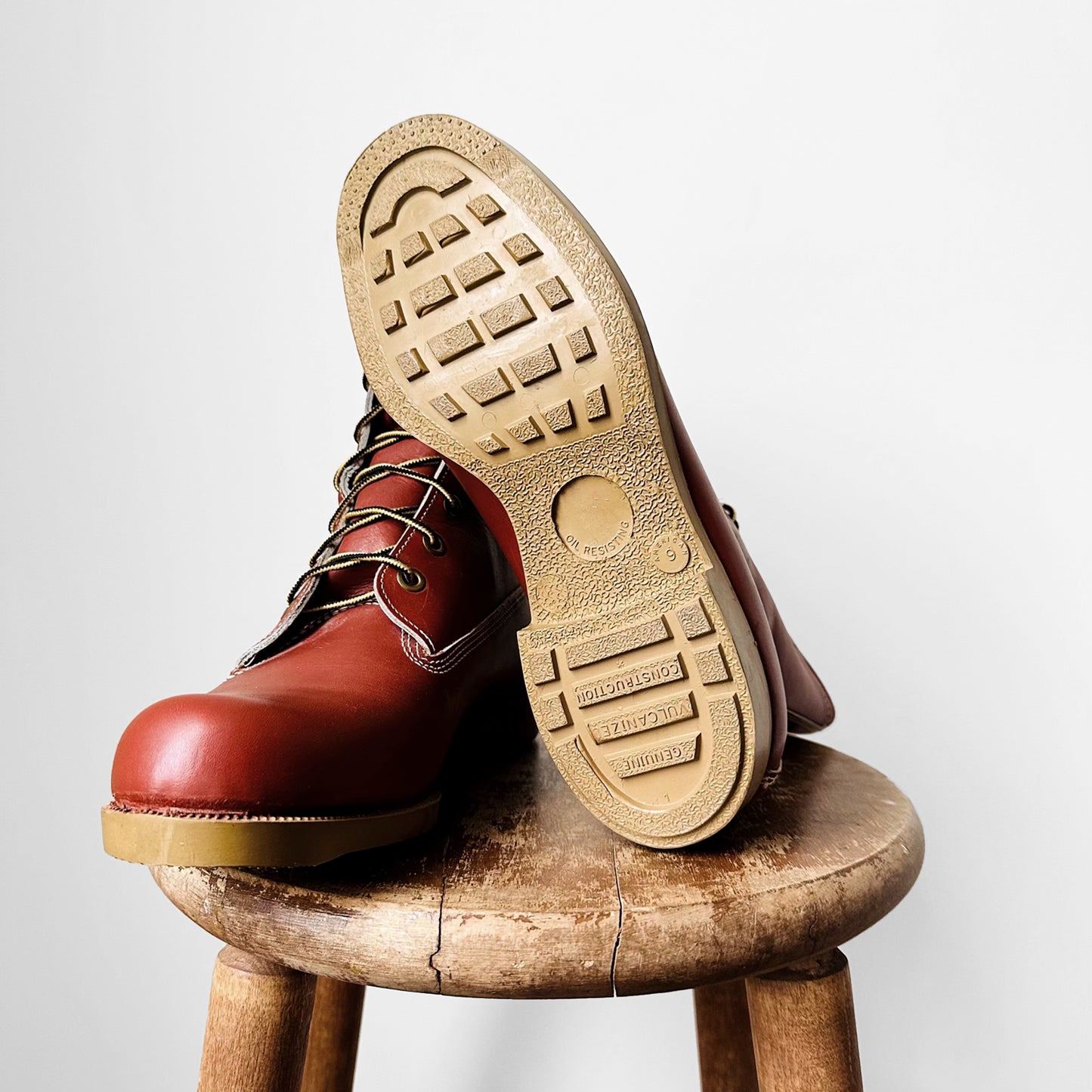 Waterproof Leather Lace-Up Work Boots - American 9