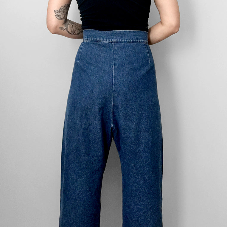 Vintage Pleated Wide-Legged High-Waisted Balloon Denim Jean
