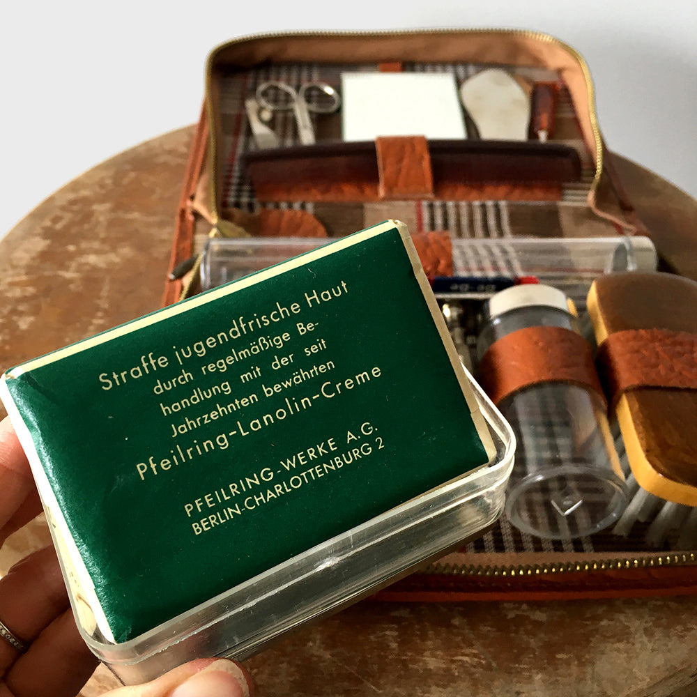 1960s Stippled-Leather German Grooming Kit
