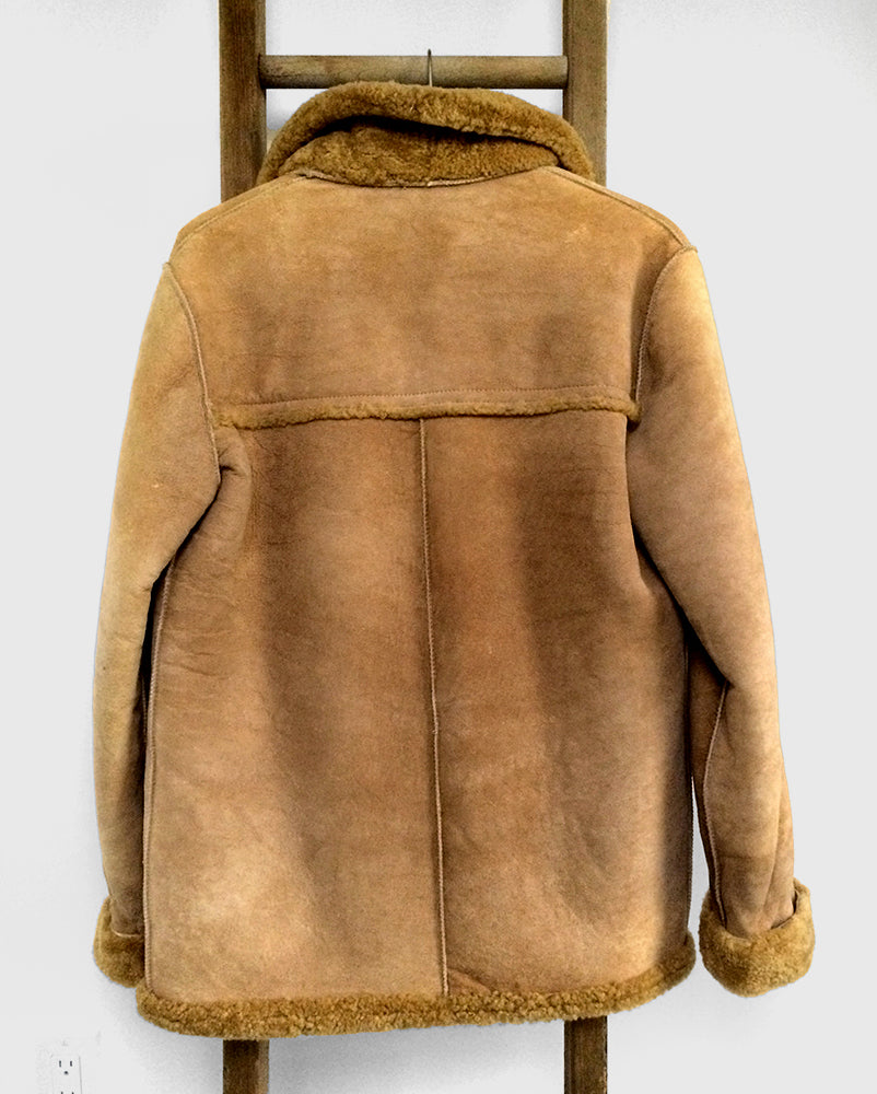 Tan Dubbo Australia Shearling Coat Jacket