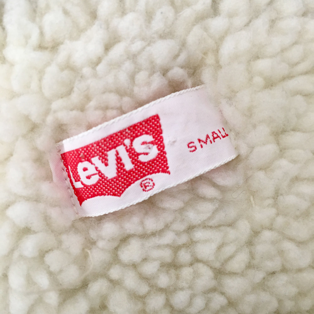 1970s Lambswool Lined Snap Button Denim Jean Vest