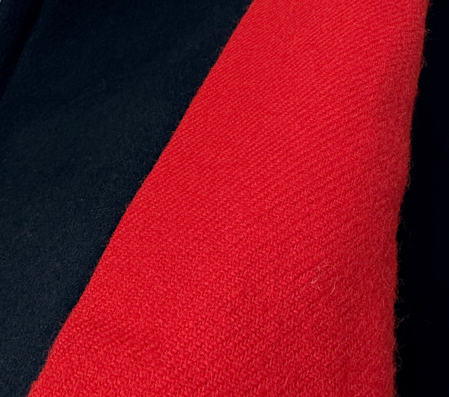 1980s Dark Navy Blue Red Interior Heavy Wool Peacoat Jacket - Sz. L