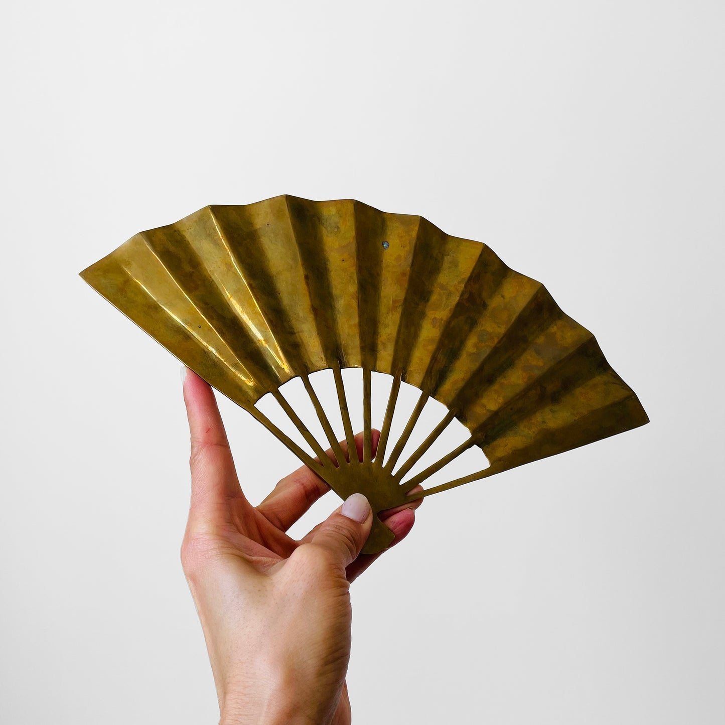 1960s Mid-Century Decorative Brass Phoenix Fan