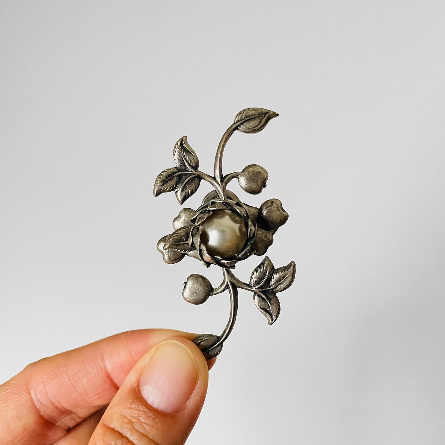 Silver-Toned Leaf Earrings