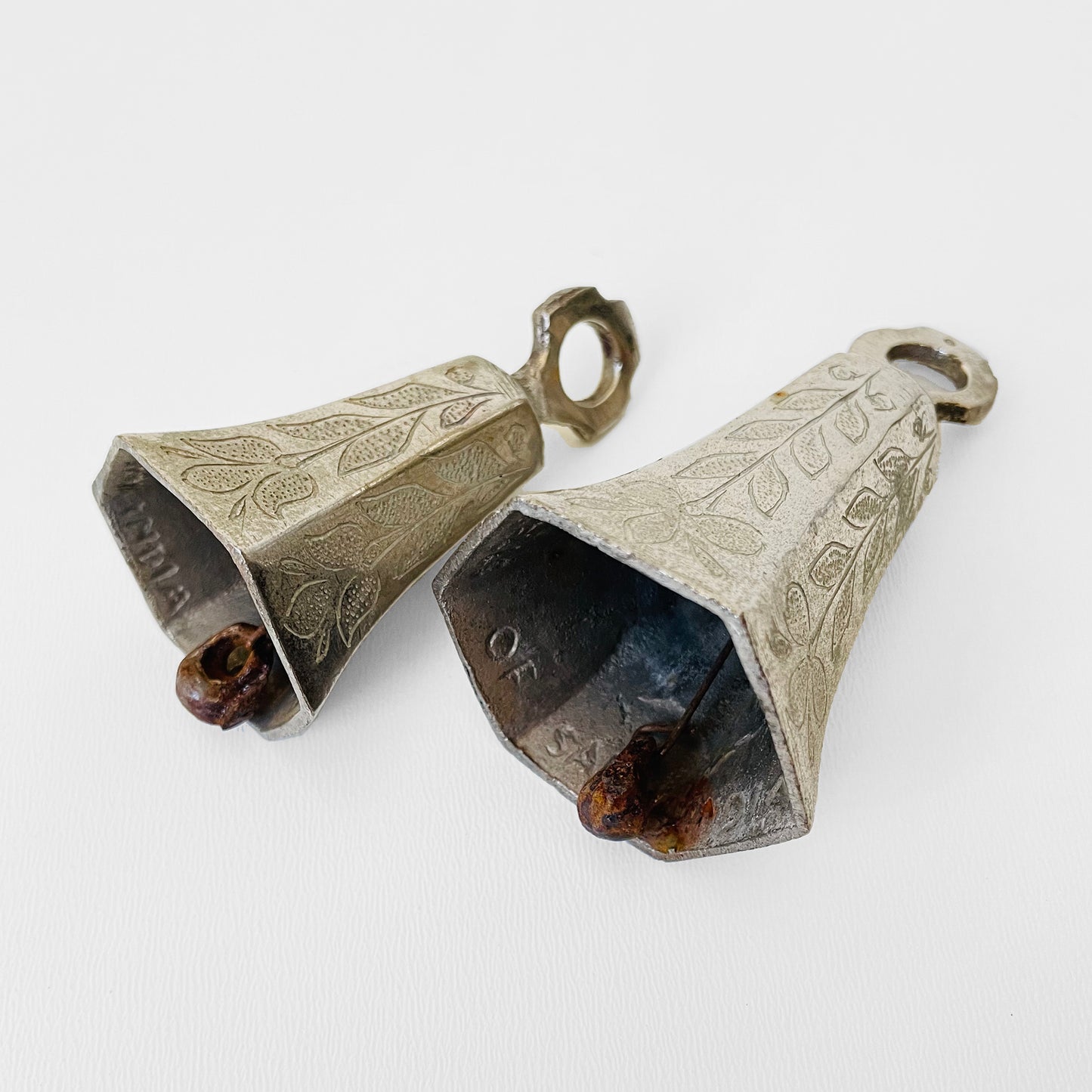 Etched Sarna India Silver Bells