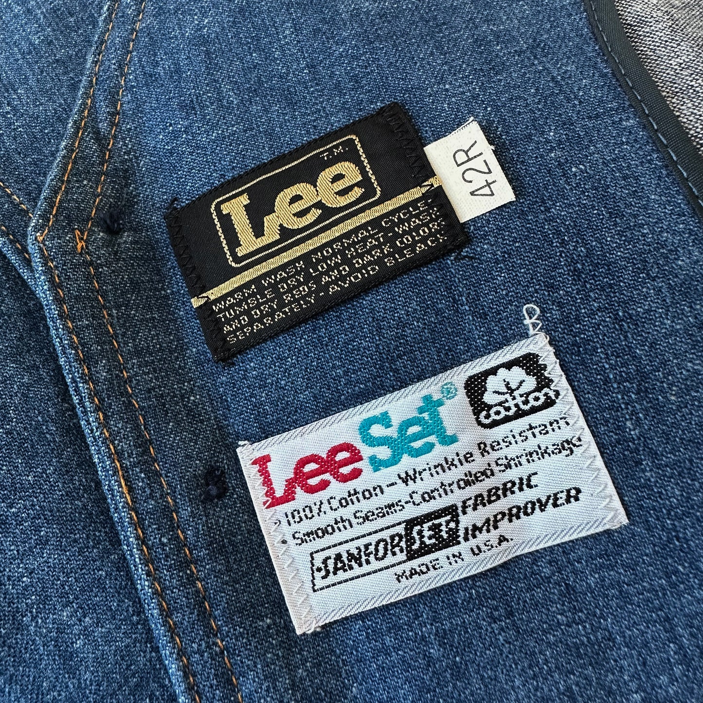 1970s LEE Soft Denim Jean Chambray Vest - Reg. 42