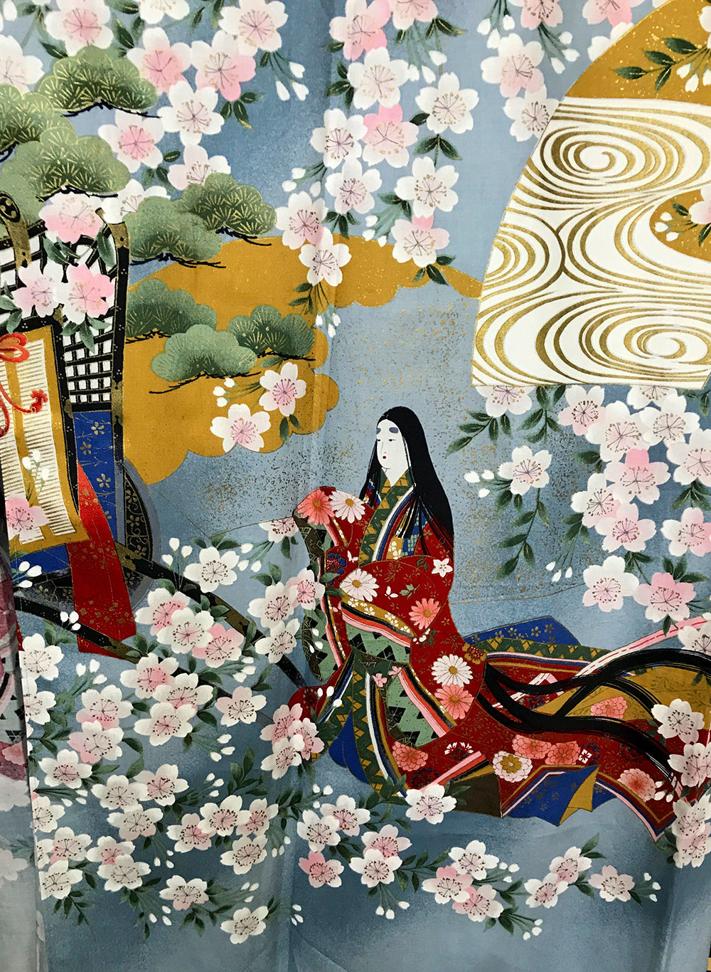 Made in Japan Cherry-Blossom Belted Kimono Robe