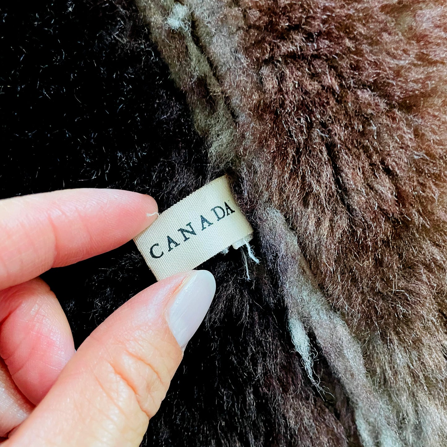 Caribou Clothing Made in Canada Brown Shearling Sheep Leather Fur Jacket