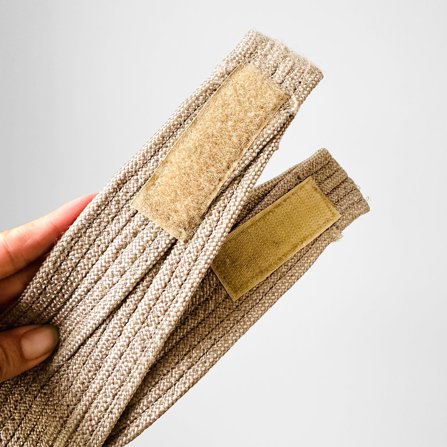 Beige Woven Braided Cord True Waist Wide Decorative Accent Belt - Waist 24-26