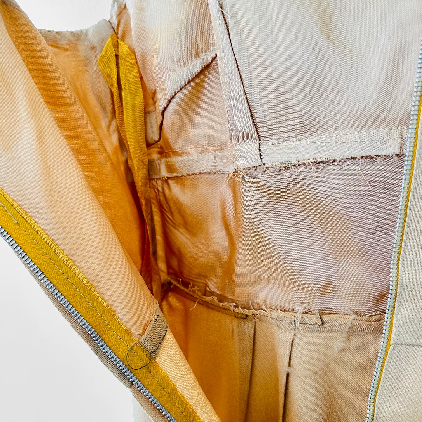 1960s Butterscotch Tailored Fit Wool Linen Dress - XS/S