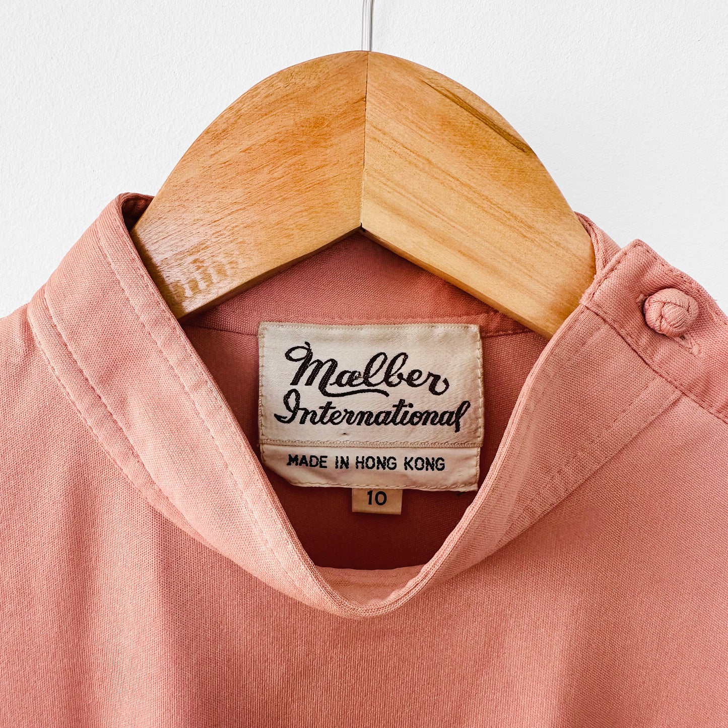 1970s Dusty Rose Pink Asian Style Belted Tunic Dress - Sz. S