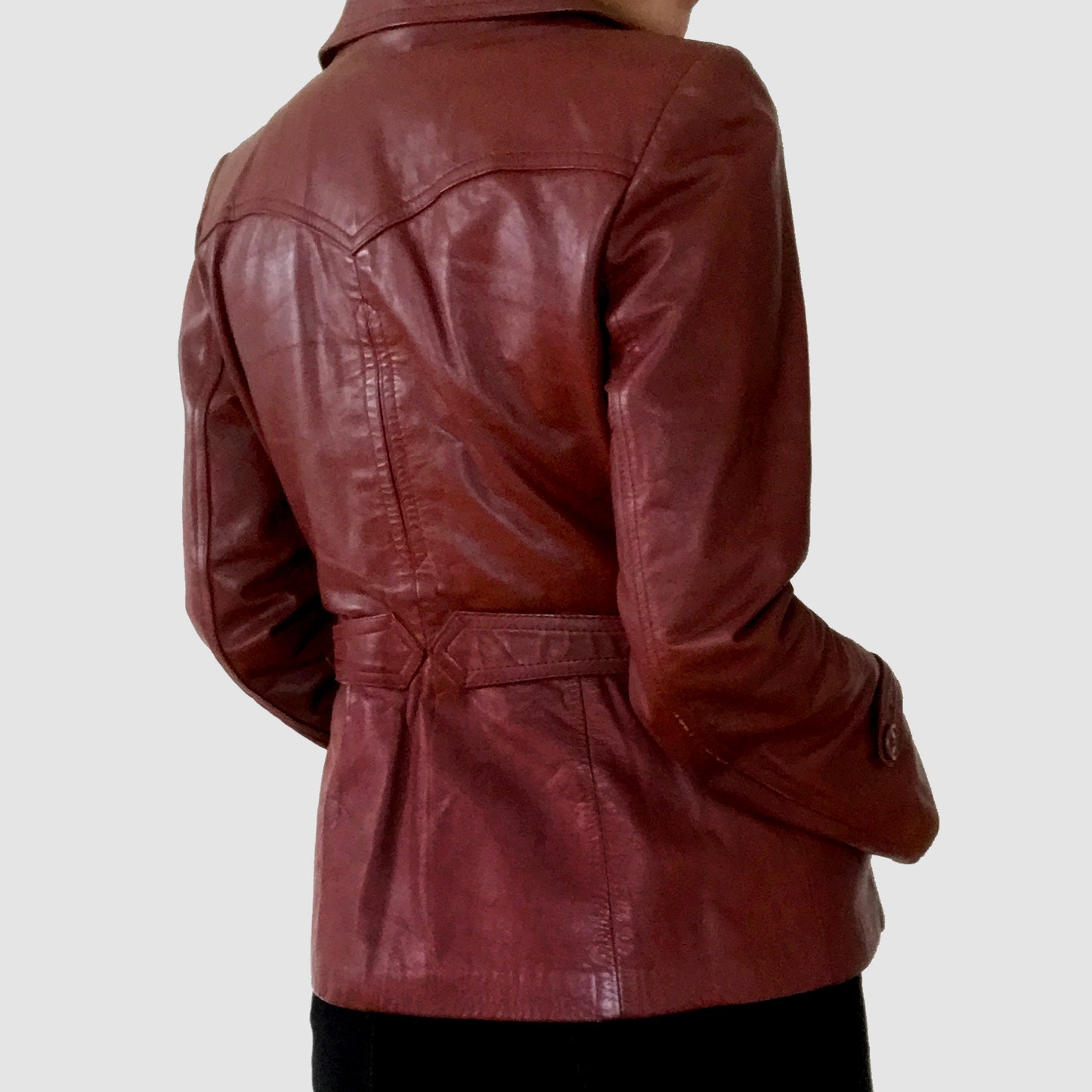 1970s Fitted Red Leather Jacket
