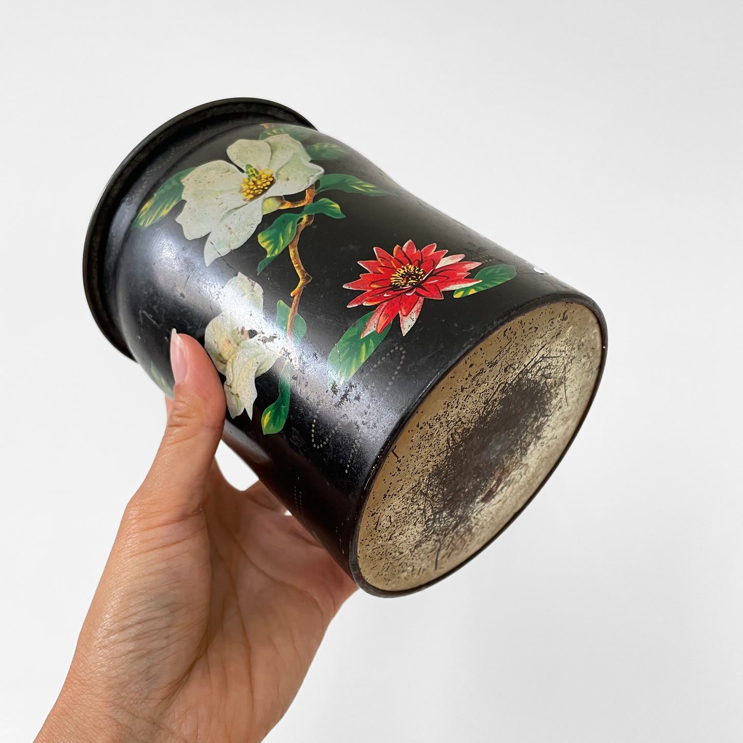 1960s Floral Lidded Decorative Tins