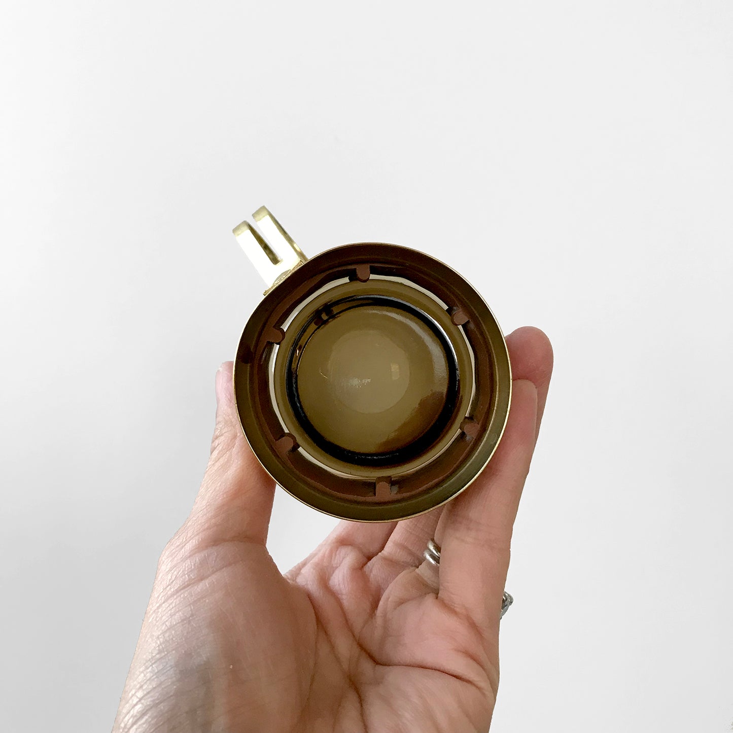 1960s Beucler MCM Mid-Century Modern Brass Smoked-Glass Cups Set