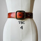 1970s - 1980s Brown Tooled Leather Floral Belt - Sz. 27.5-33 inch