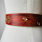 1970s - 1980s Brown Tooled Leather Floral Belt - Sz. 27.5-33 inch