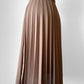 1970s Tan Elastic Waist Pleated Skirt - Sz. M/L