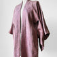 1980s Mauve Floral Silk Haori Kimono Jacket - O/S