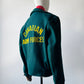1970s - 1980s Hunter Green Embroidered Snap Button Canadian Armed Forces Patch Jacket