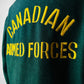 1970s - 1980s Hunter Green Embroidered Snap Button Canadian Armed Forces Patch Jacket