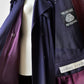 1980s Dark Eggplant Belted Double-Breasted Wool Trench Coat - Sz. S/M/L