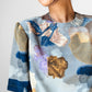 1980s Painterly Multi Tone Short Sleeve Blouse  - Sz. S/M