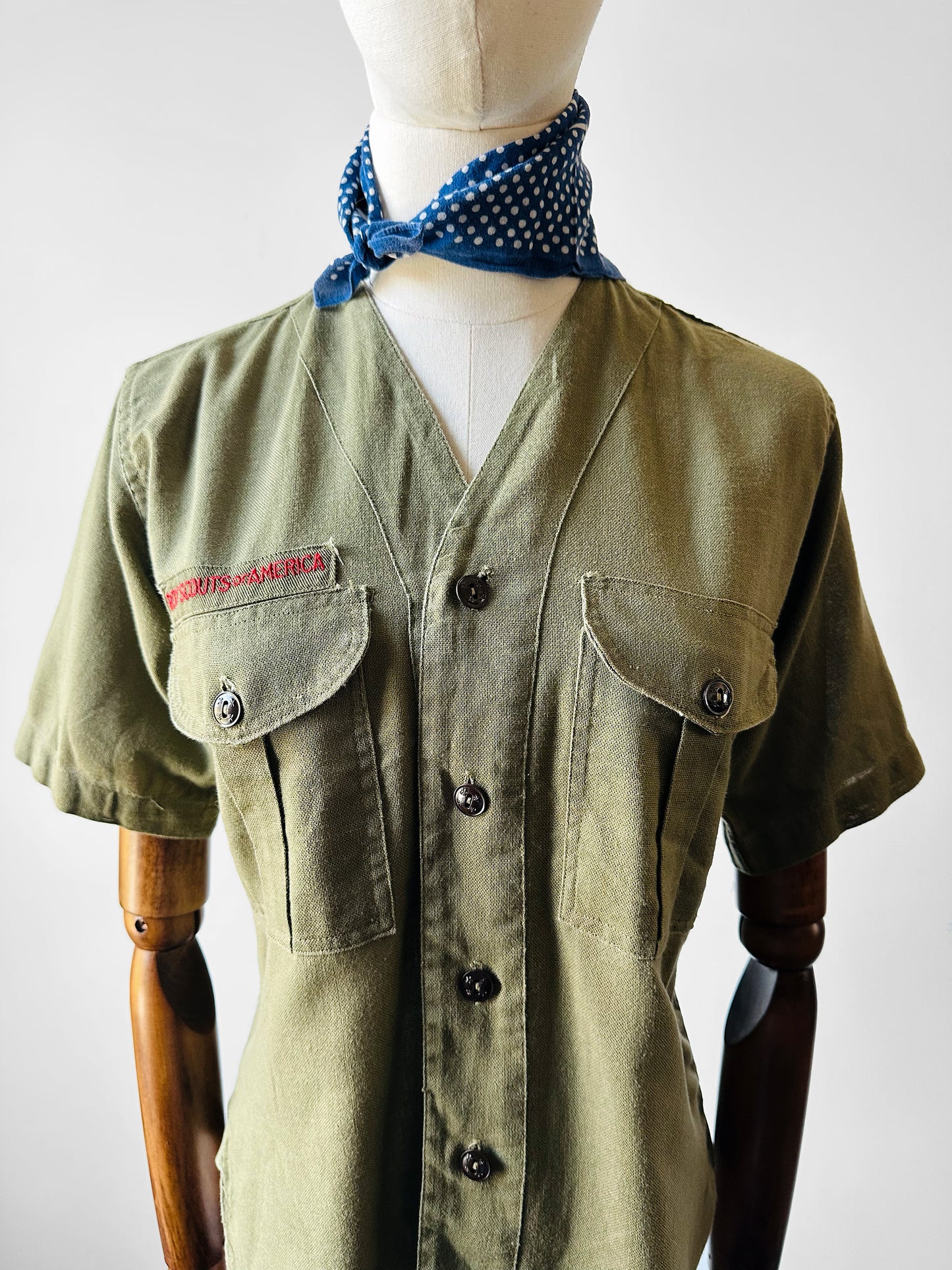 1930s Boy Scouts of America Short Sleeve Button Up Top - XS/S