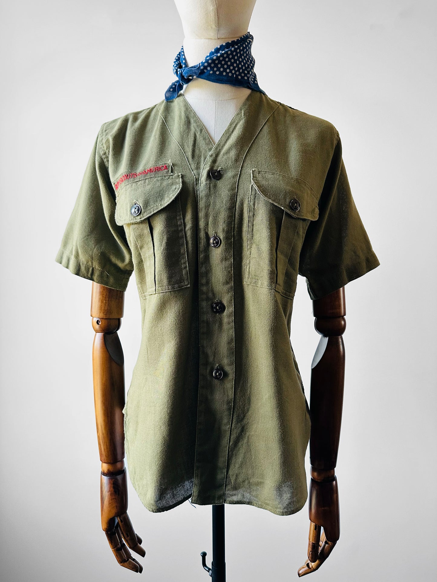 1930s Boy Scouts of America Short Sleeve Button Up Top - XS/S