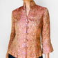 1990s Fitted Button Front European Silk Brocade Top- Sz. XS/S