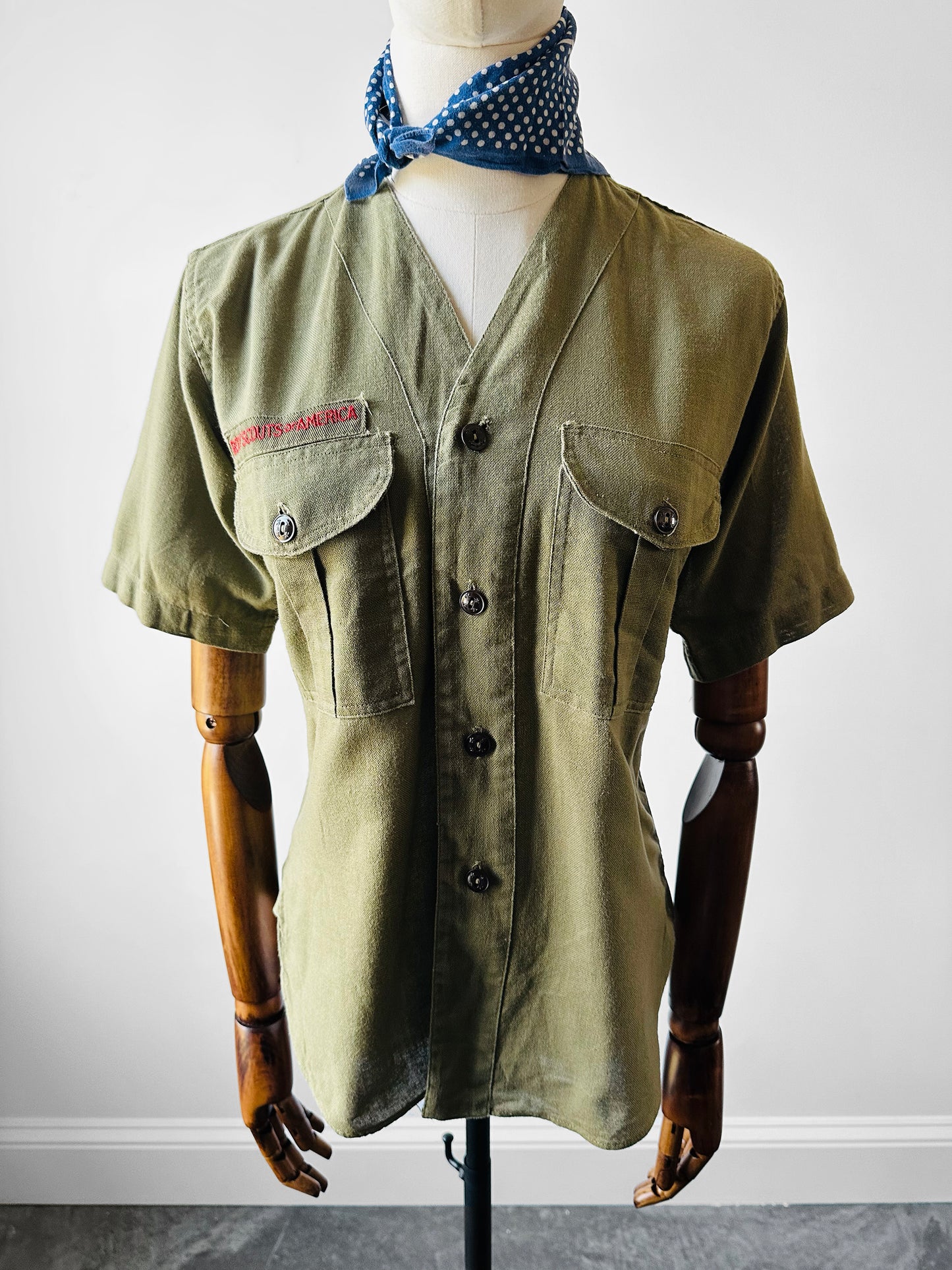 1930s Boy Scouts of America Short Sleeve Button Up Top - XS/S