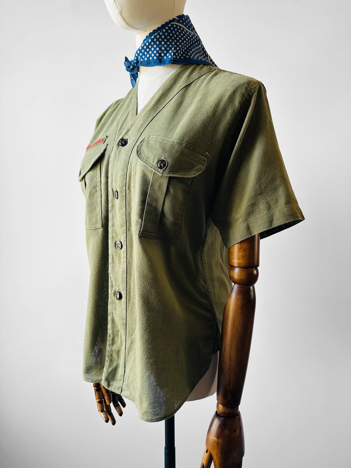 1930s Boy Scouts of America Short Sleeve Button Up Top - XS/S