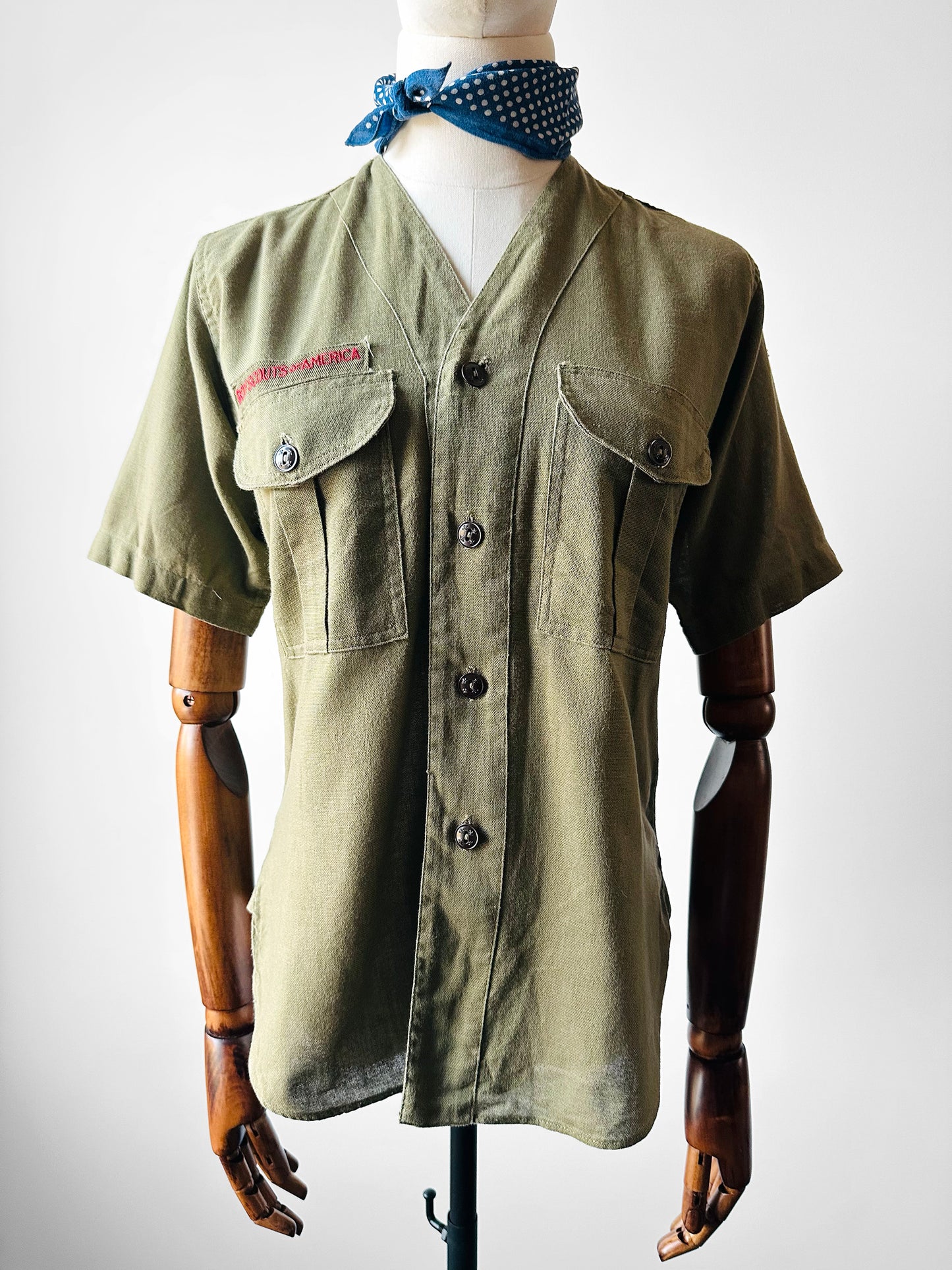 1930s Boy Scouts of America Short Sleeve Button Up Top - XS/S