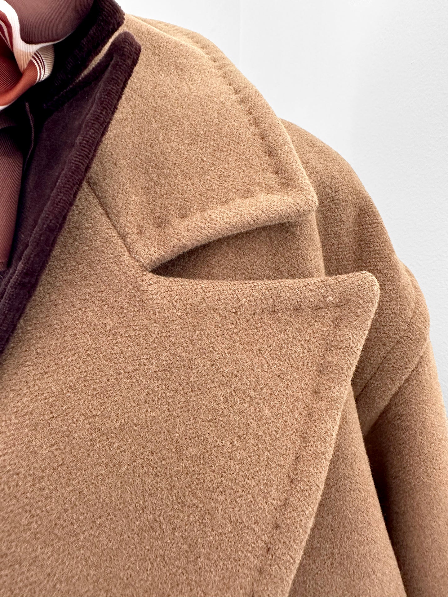 1980s Tan Agatha Girls Paris Lambswool Cashmere Blended Overcoat - Sz. S-L