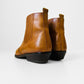 1990s Well-Worn Tan Brown Stitched Leather Western Ankle Boots - Sz. 5.5 / 6