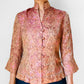 1990s Fitted Button Front European Silk Brocade Top- Sz. XS/S