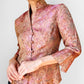 1990s Fitted Button Front European Silk Brocade Top- Sz. XS/S